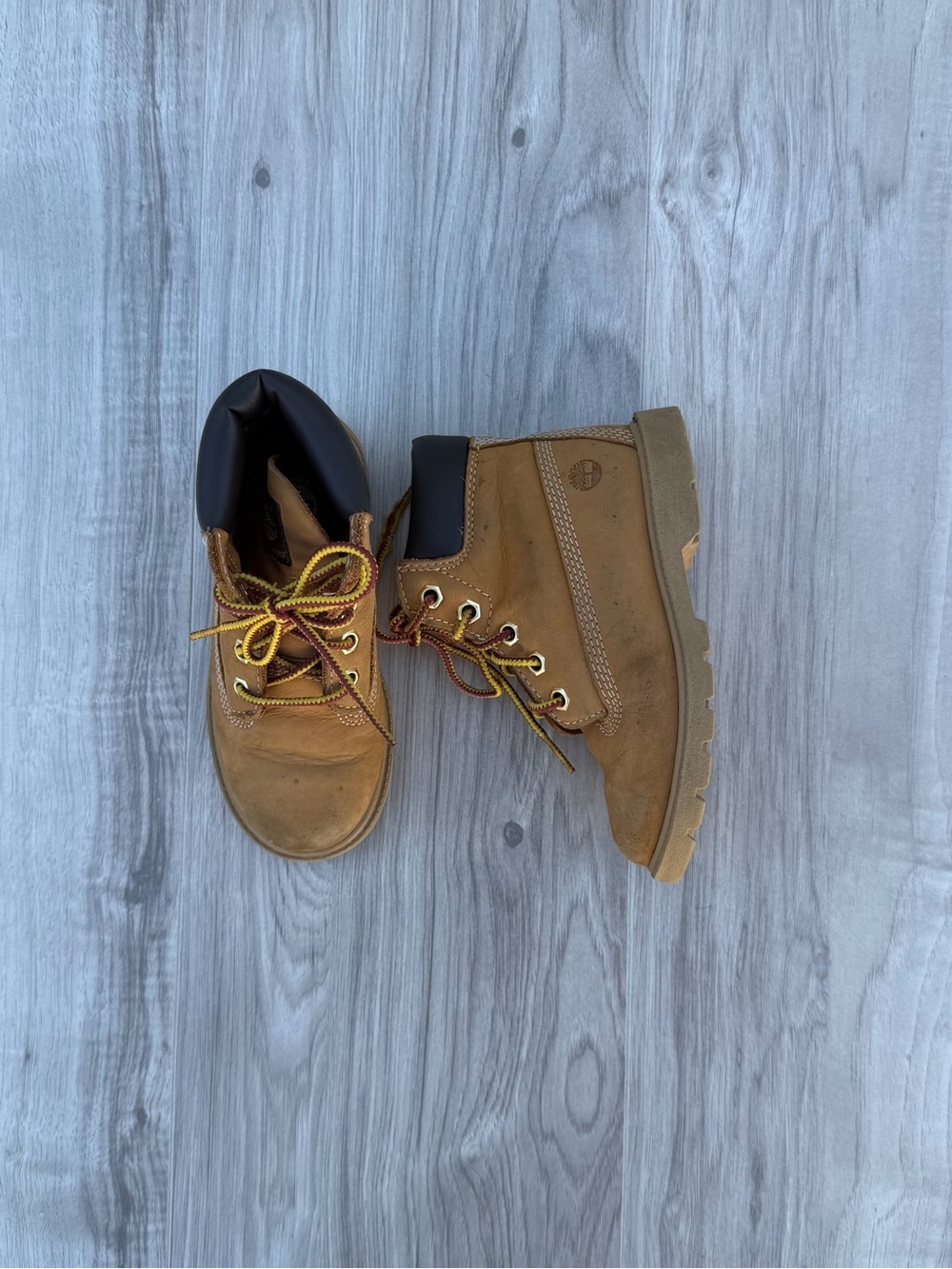 Timberland Boys Classic 6-Inch Waterproof Boots in Wheat Nubuck.